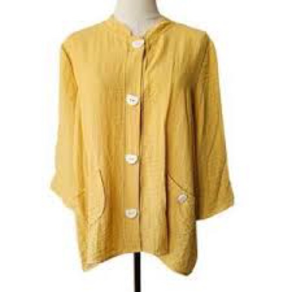 Habitat rayon/nylon Yellow Button-Up Jacket xs